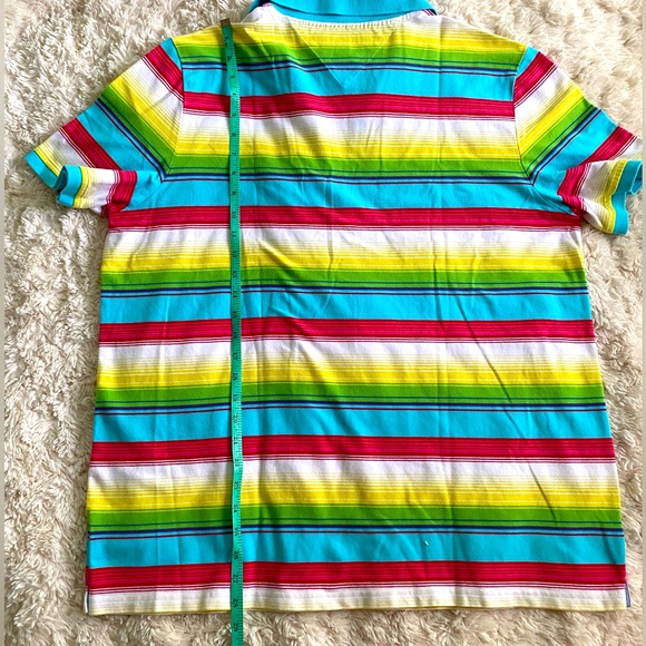 Tommy Hilfiger V-neck Striped Print Polo Shirt. 2X. NWOT. - Picture 5 of 12